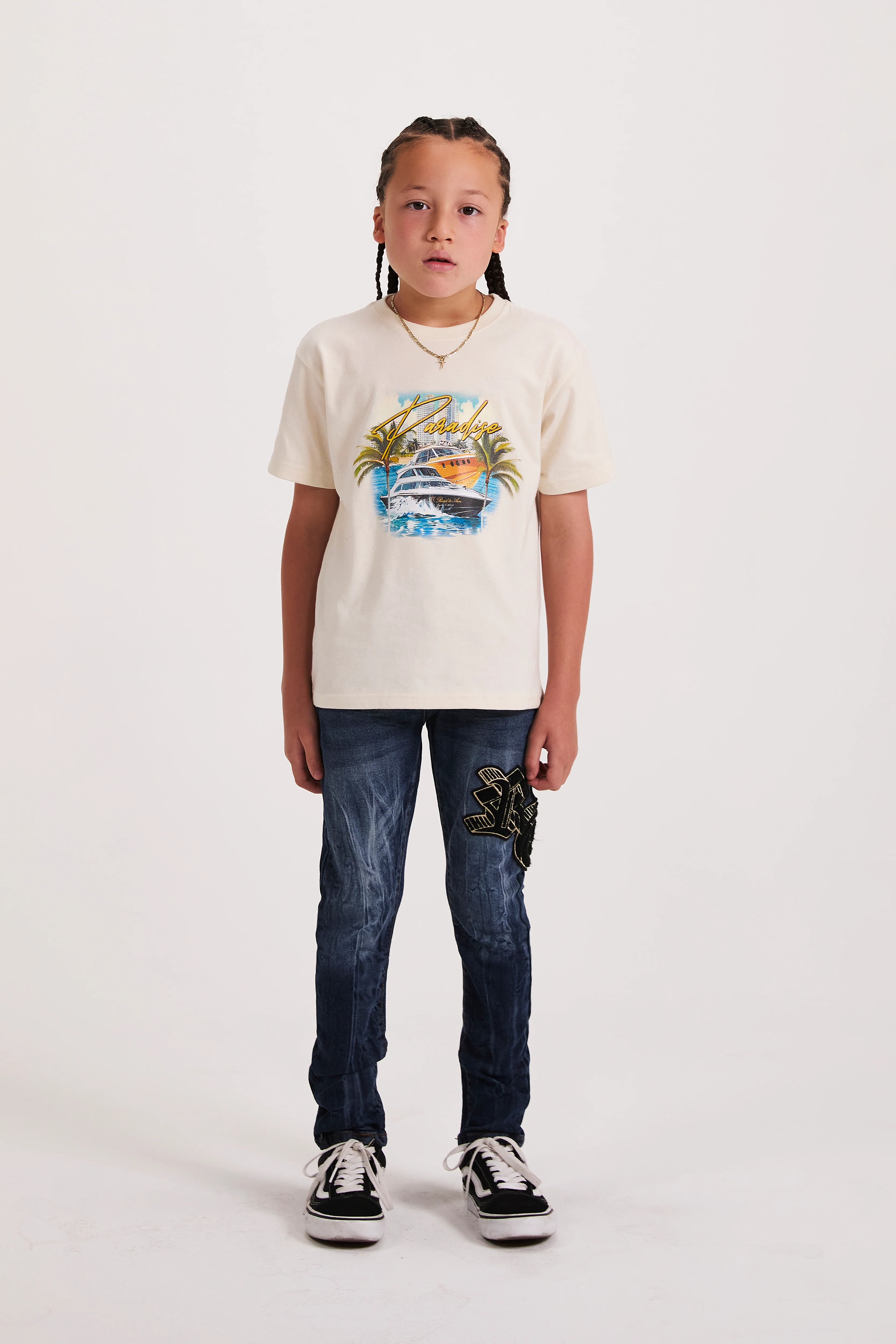 KIDS ANDERSON SKINNY JEAN | NAVY STORM OG PATCH - Image 3