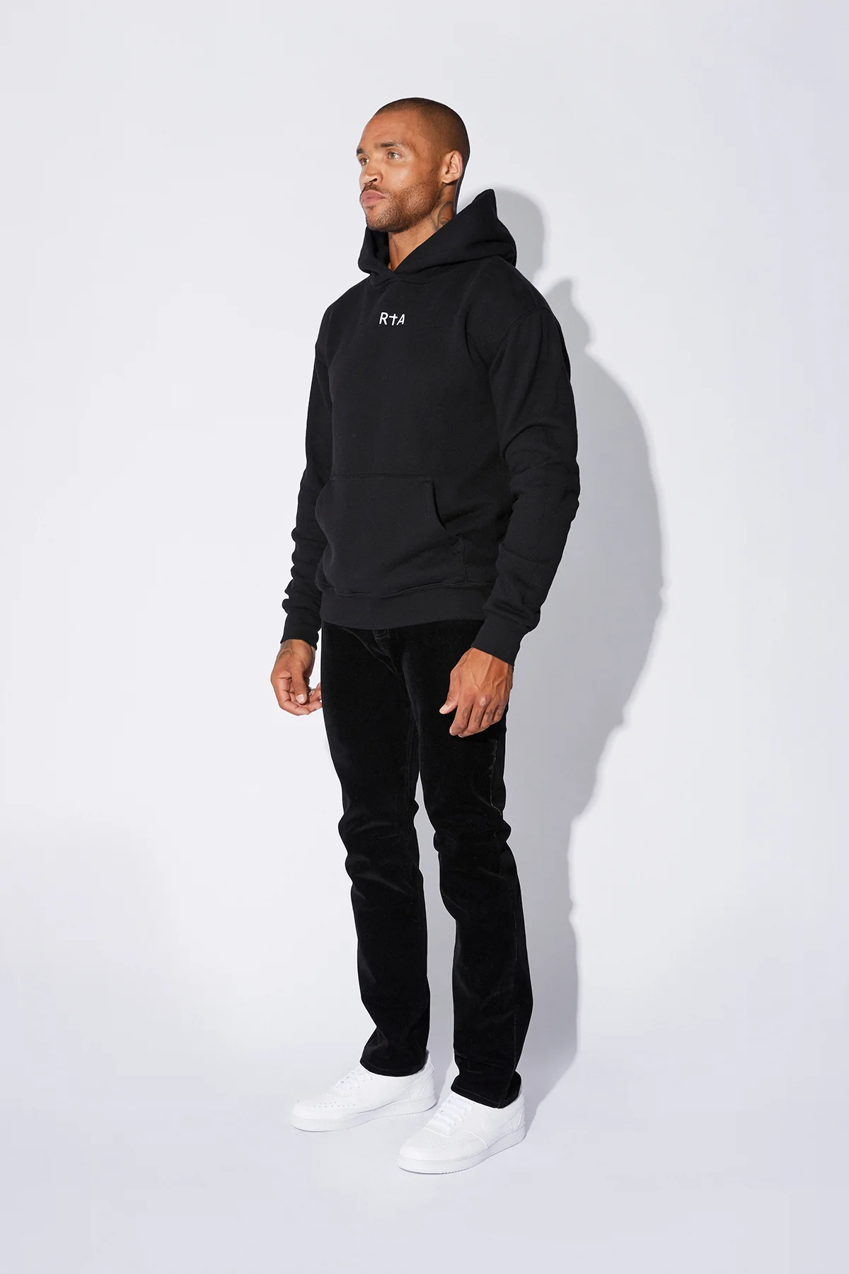 NASH HOODIE | BLACK FRONT SMALL LOGO - Image 3