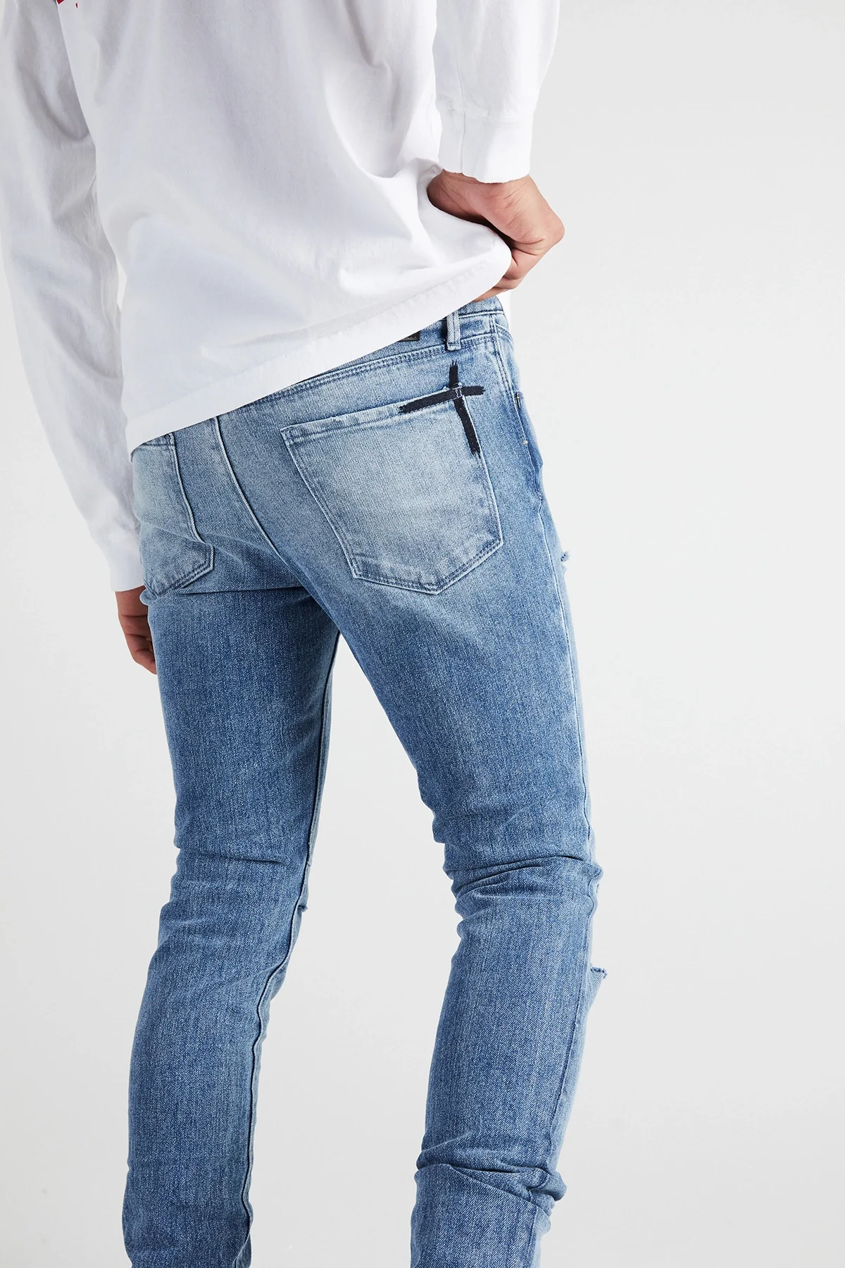 BRYANT RIPPED SKINNY JEAN | DISTRESSED VINTAGE BLUE - Image 6