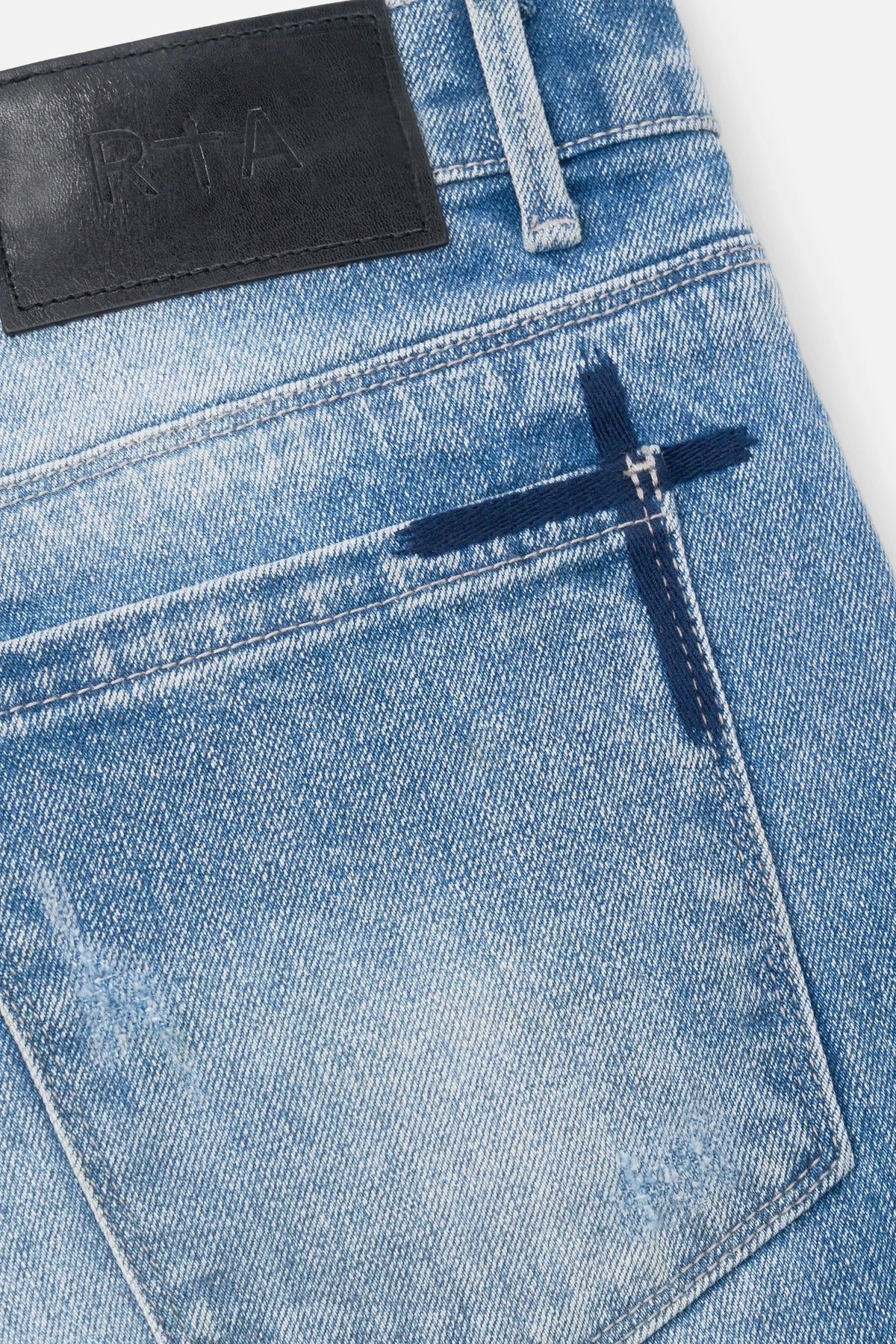 BRYANT STUDDED SKINNY JEAN | RIPPED MEDIUM BLUE CROSS - Image 7