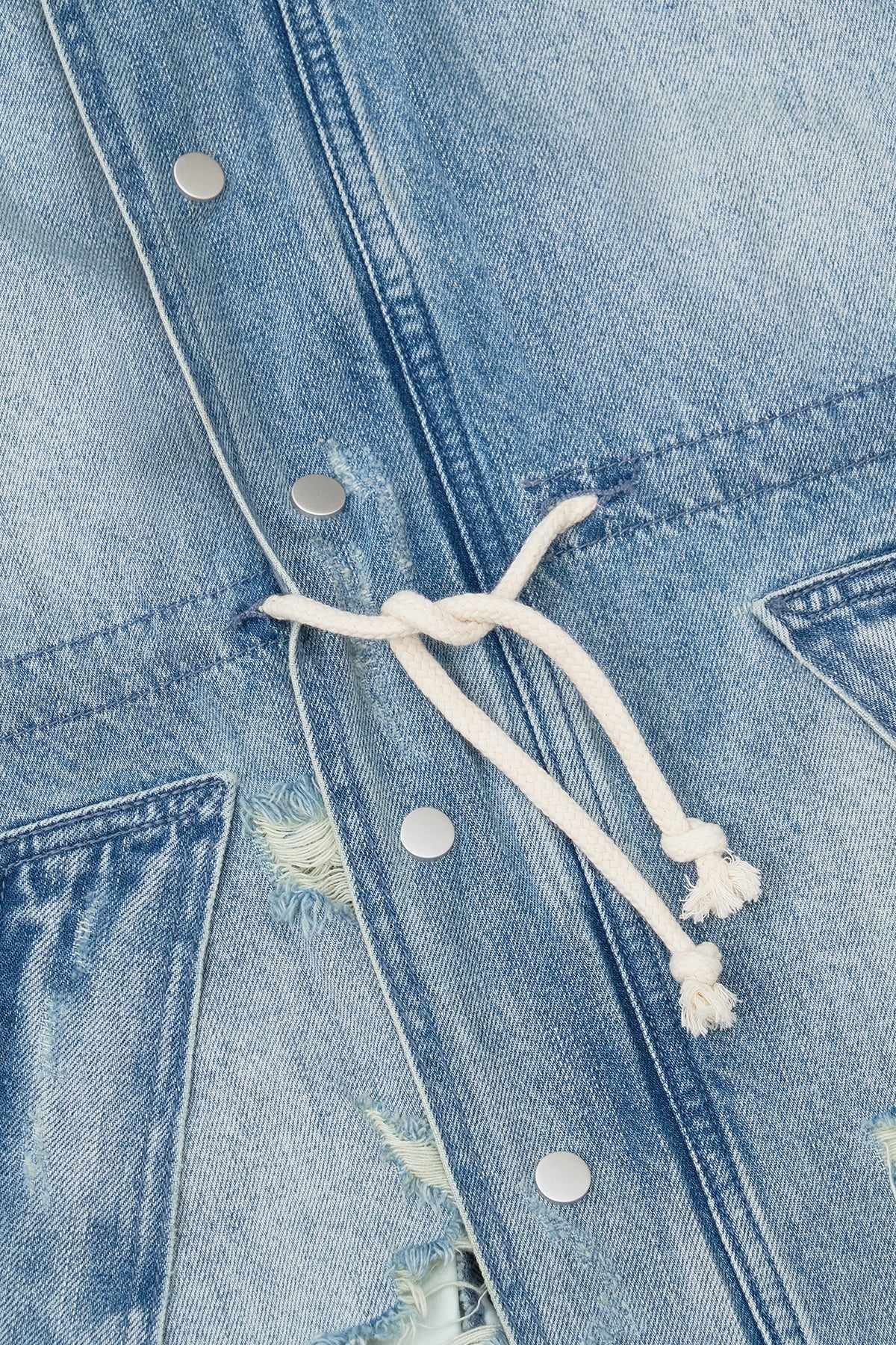 CINCHED WAIST PARKA | LIGHT BLUE - Image 4