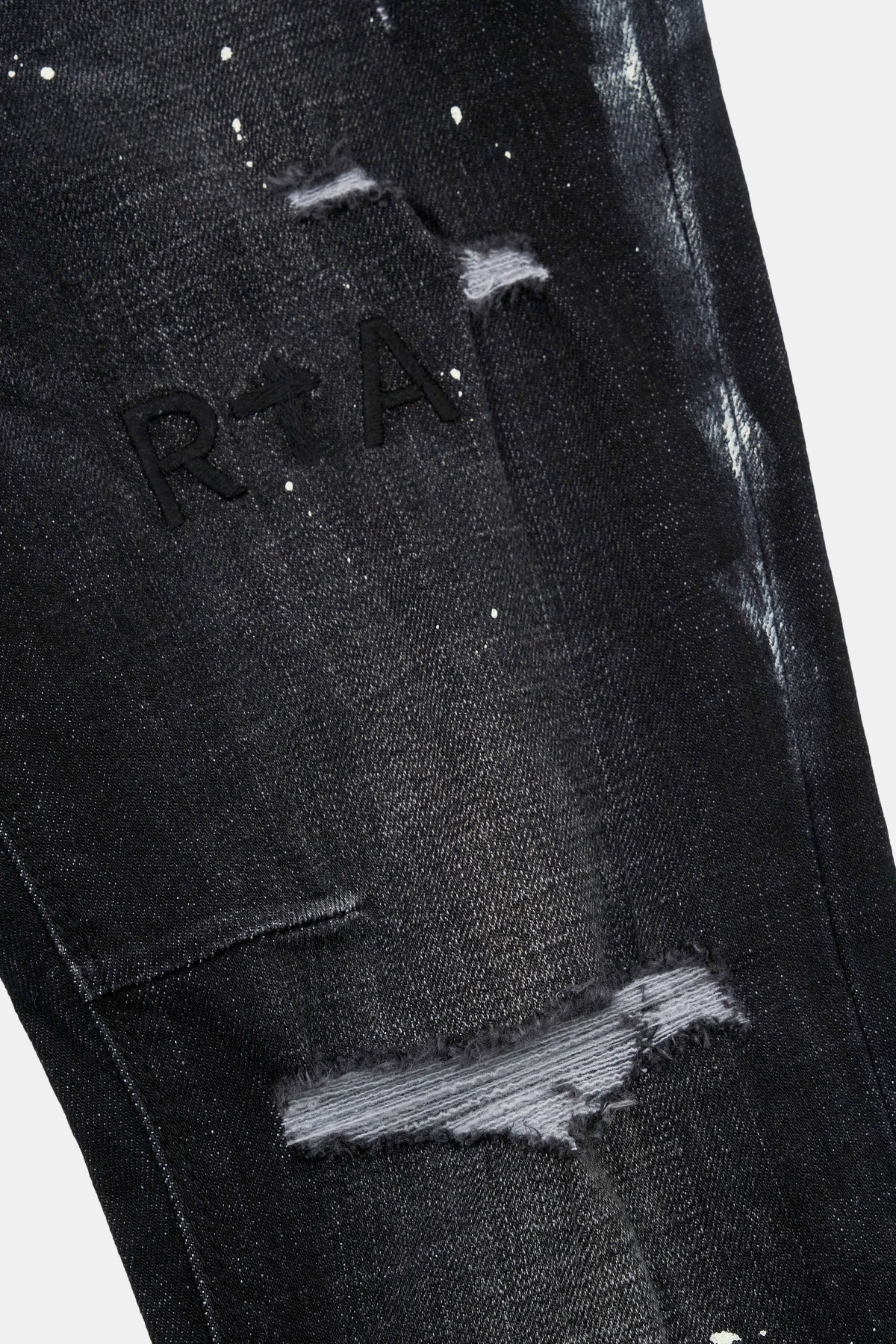 CLAYTON RIPPED JEAN | DISTRESSED CHARCOAL PAINT SPLATTER - Image 3