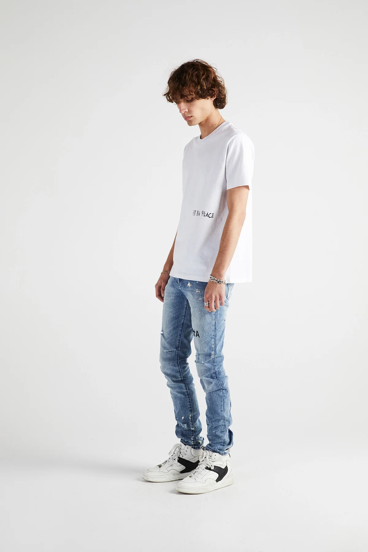 CLAYTON SKINNY JEAN | DISTRESSED WHITE PAINT SPLATTER - Image 5