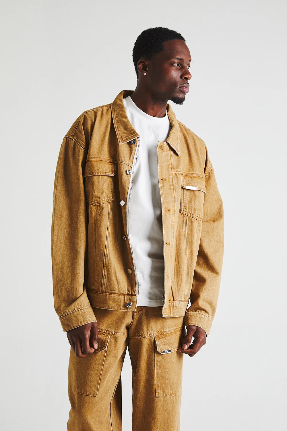DANNY DENIM JACKET | VINTAGE KHAKI - Image 4