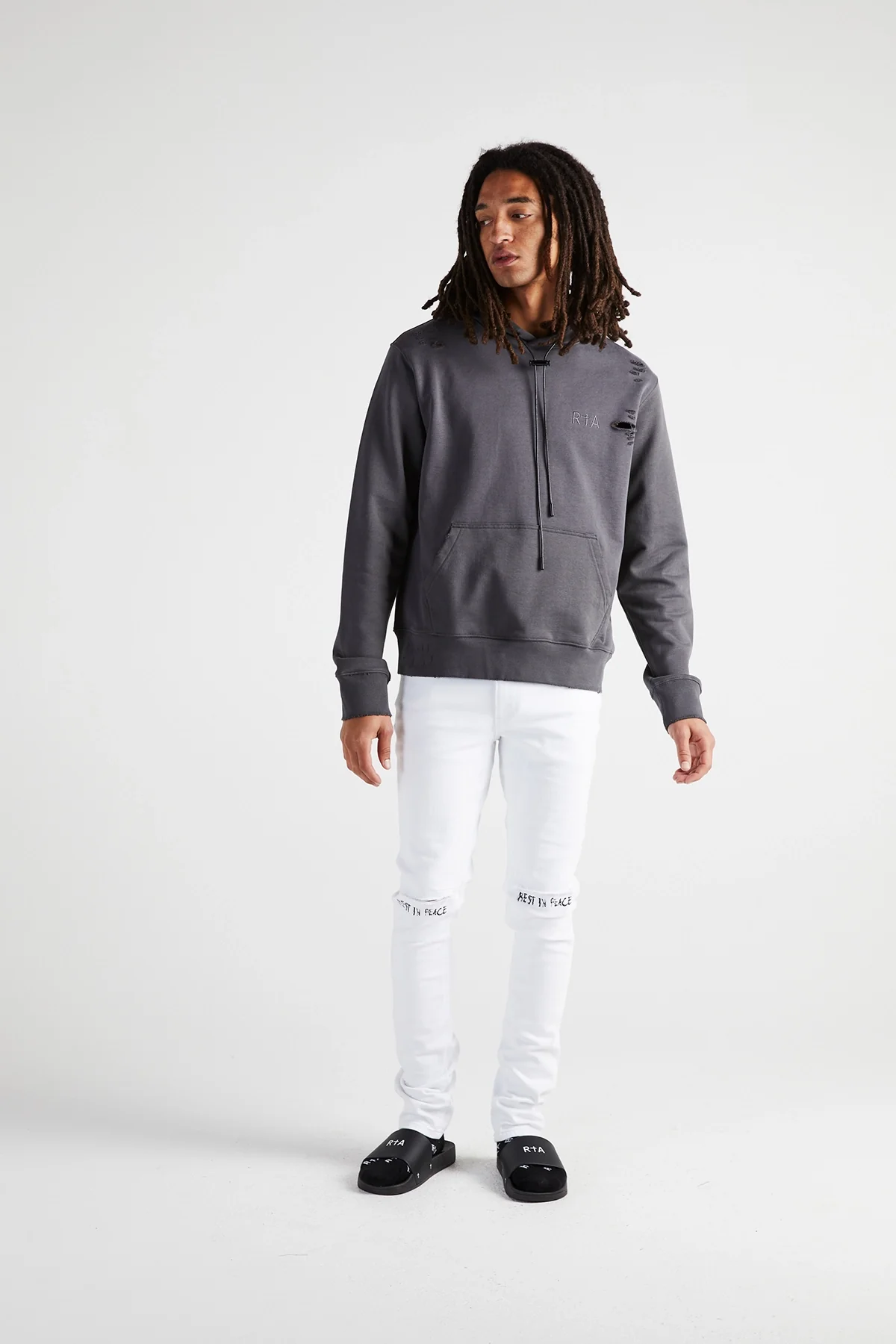 DION HOODIE | DISTRESSED GREY - Image 3