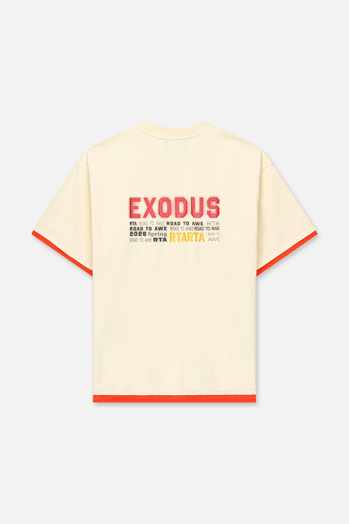 ELIAN DOUBLE LAYERED SHORT SLEEVE TEE | RAW SAND RTA - Image 3