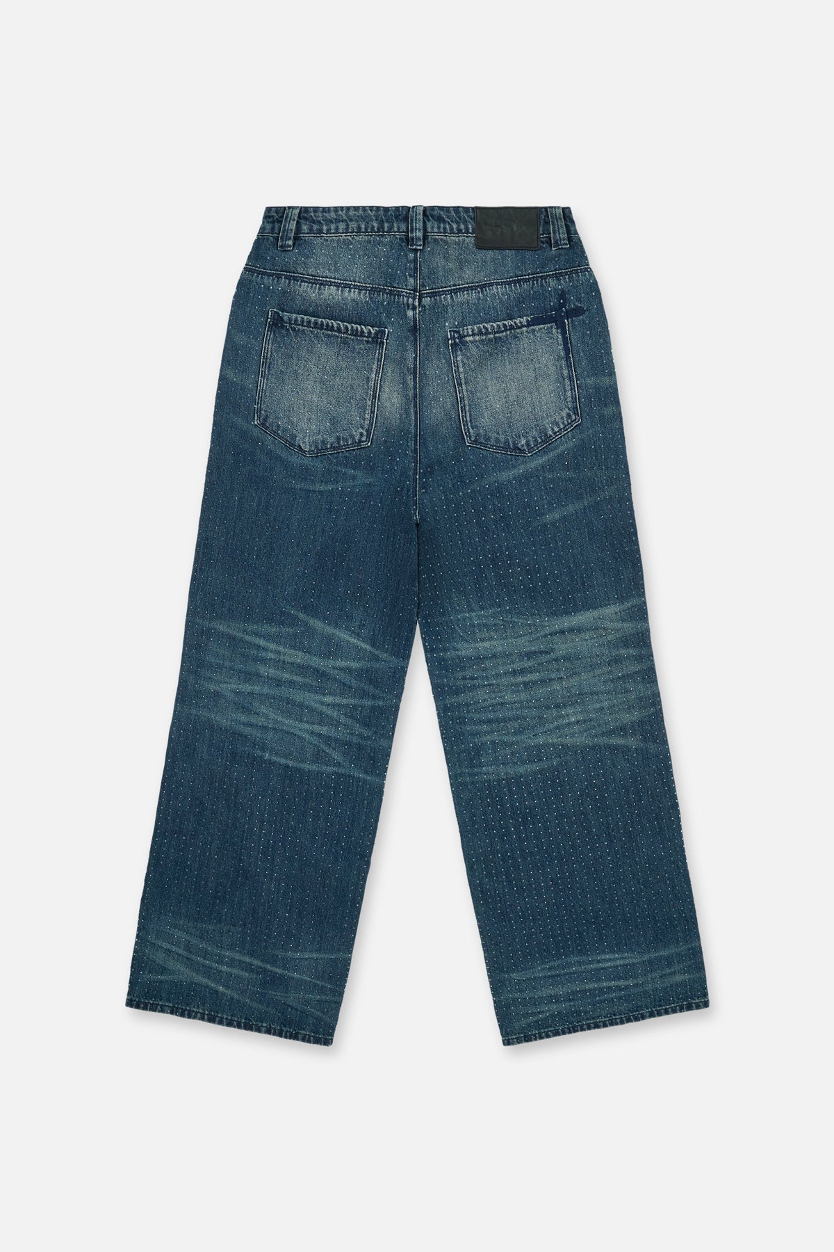 FRANCO WIDE LEG STUDDED JEAN | DEEP SEA DRIFT CRYSTAL - Image 3
