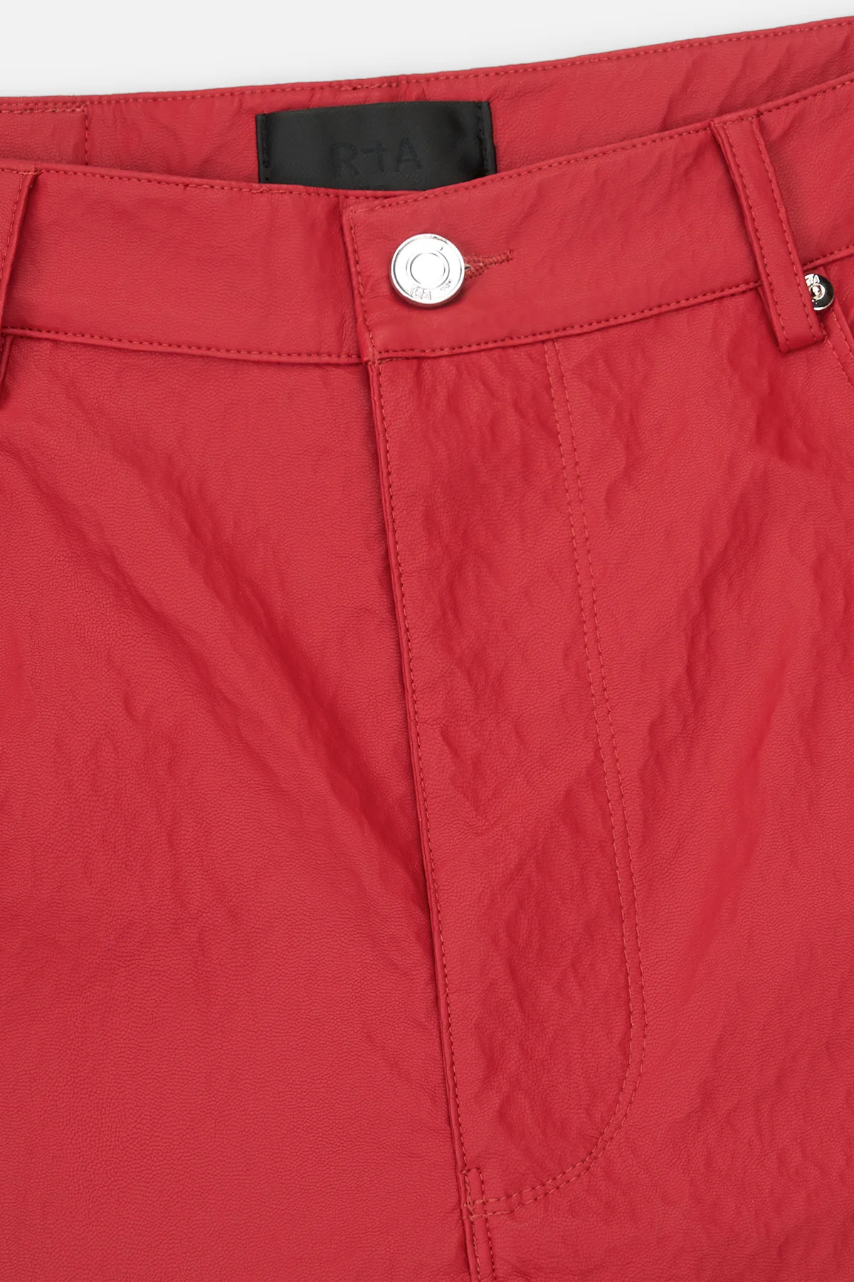 JAMIE LEATHER WIDE LEG PANT | CRIMSON RED - Image 3