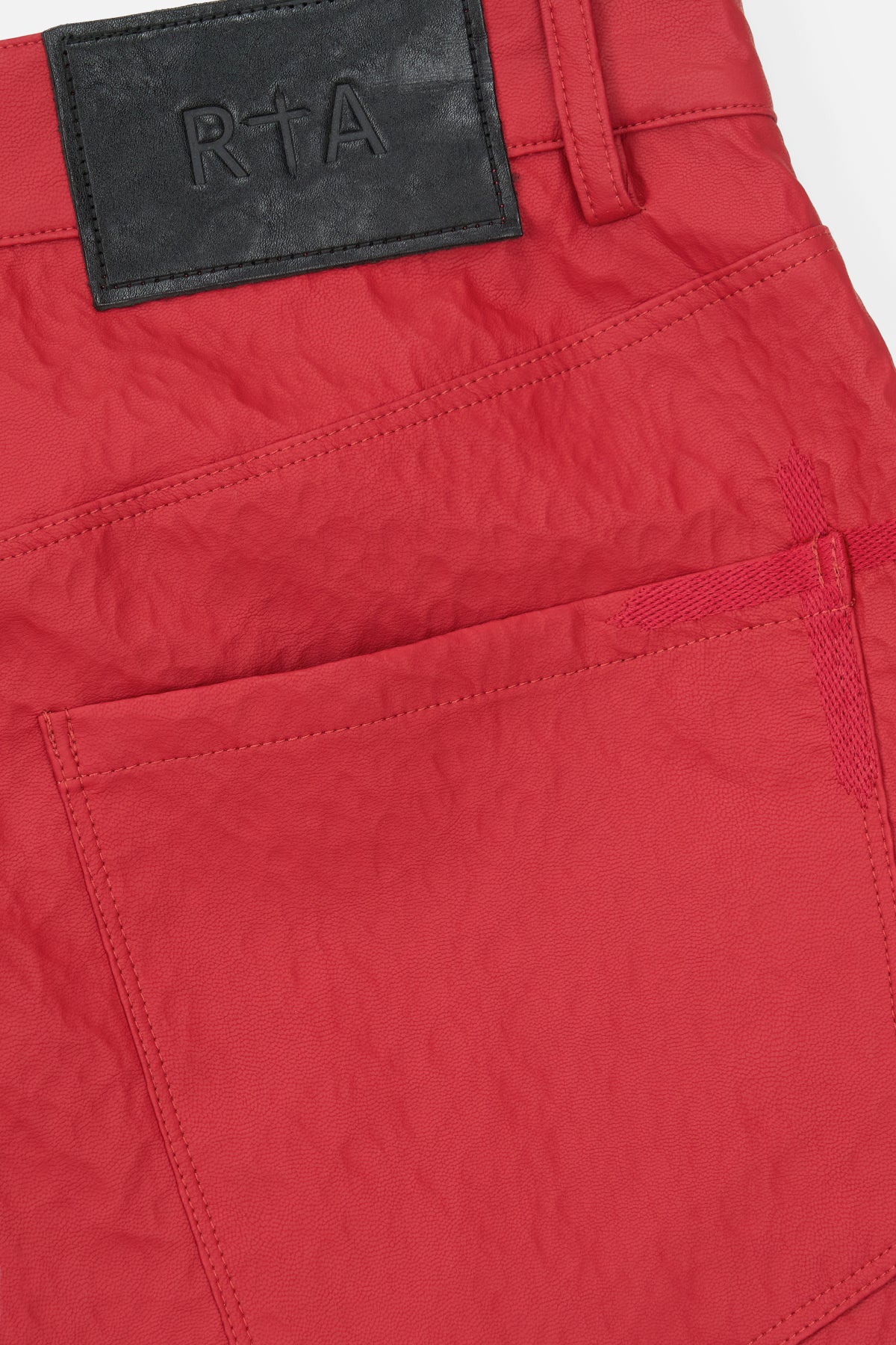 JAMIE LEATHER WIDE LEG PANT | CRIMSON RED - Image 6