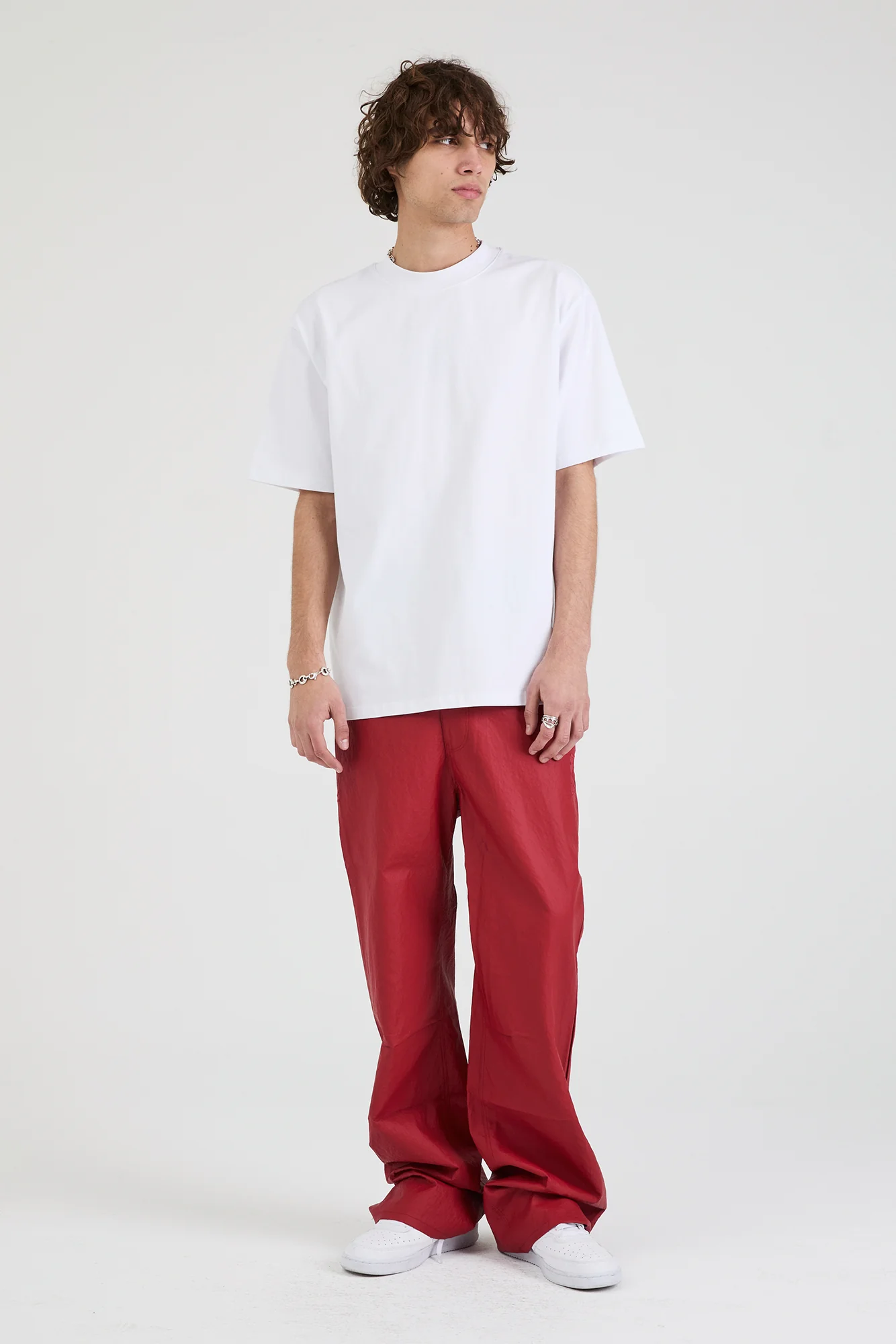 JAMIE LEATHER WIDE LEG PANT | CRIMSON RED - Image 7