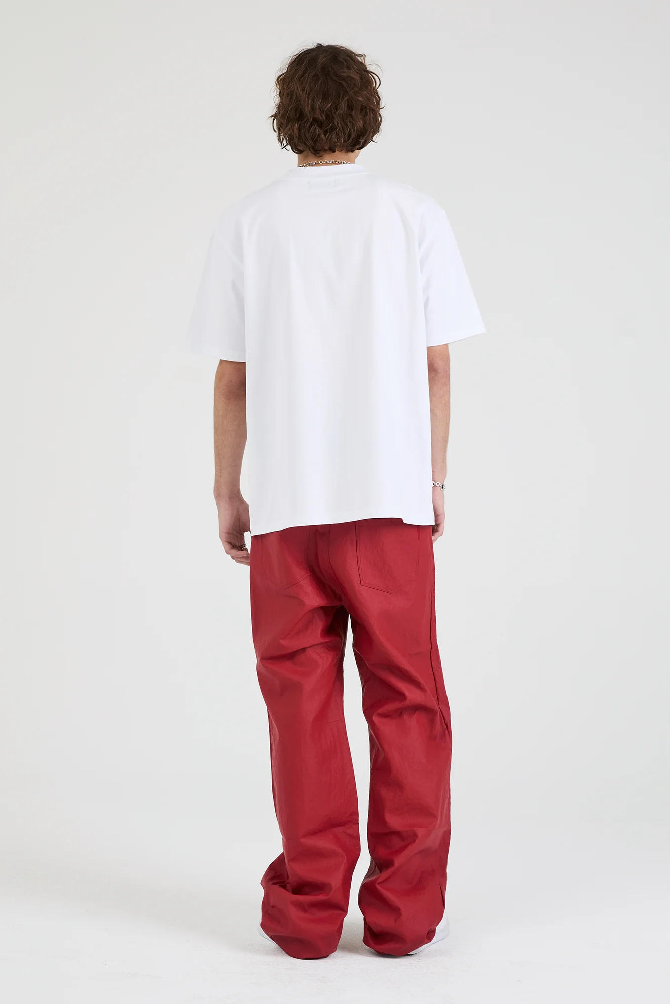 JAMIE LEATHER WIDE LEG PANT | CRIMSON RED - Image 8