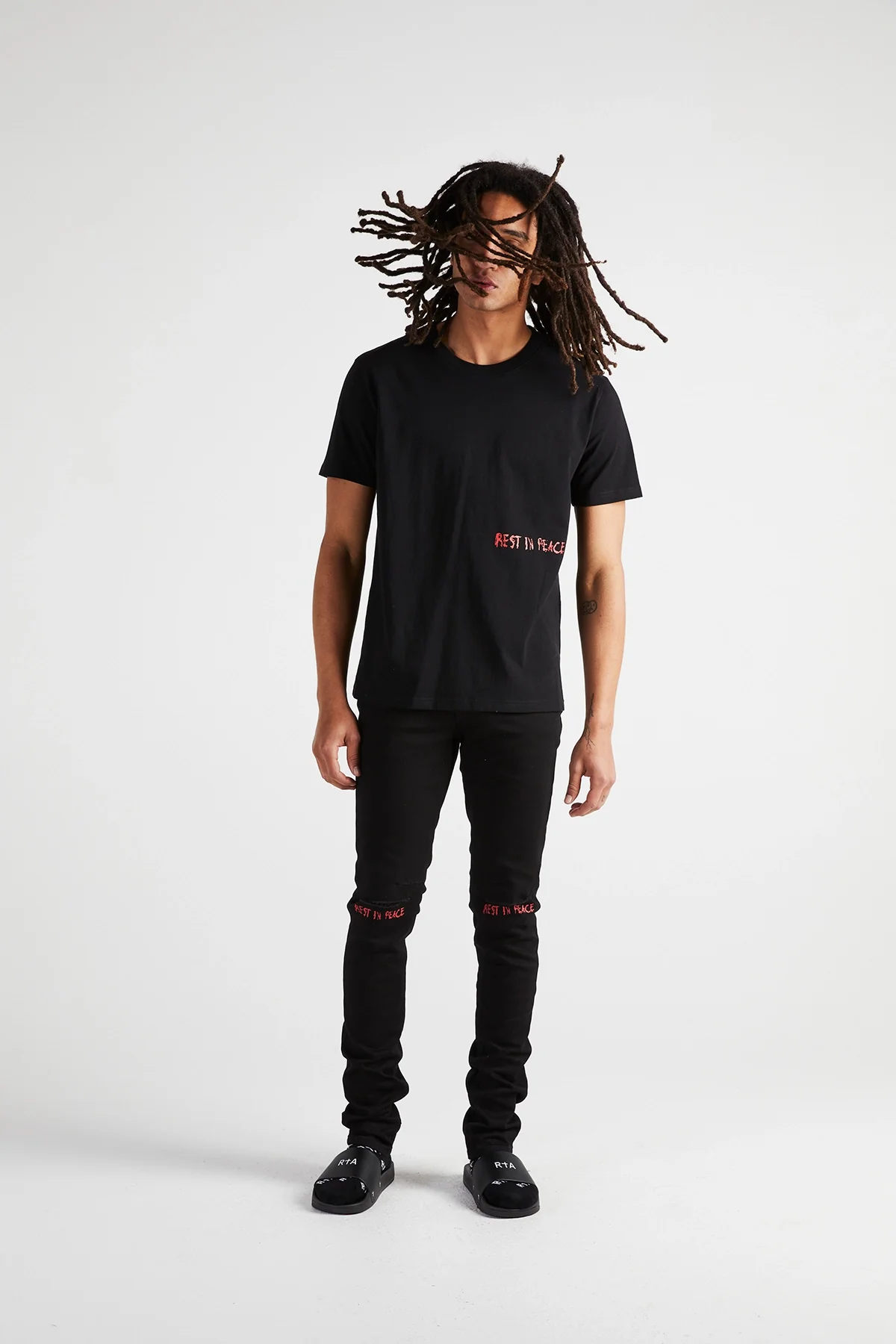 LIAM TEE | BLACK RED RIP CROSS - Image 6