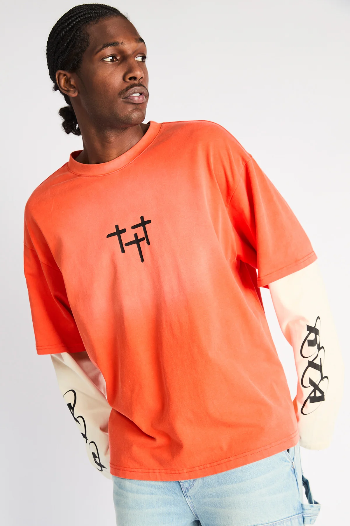 LORIS DOUBLE LAYERED LONG SLEEVE TEE | ORANGE PLANETARY RTA - Image 7