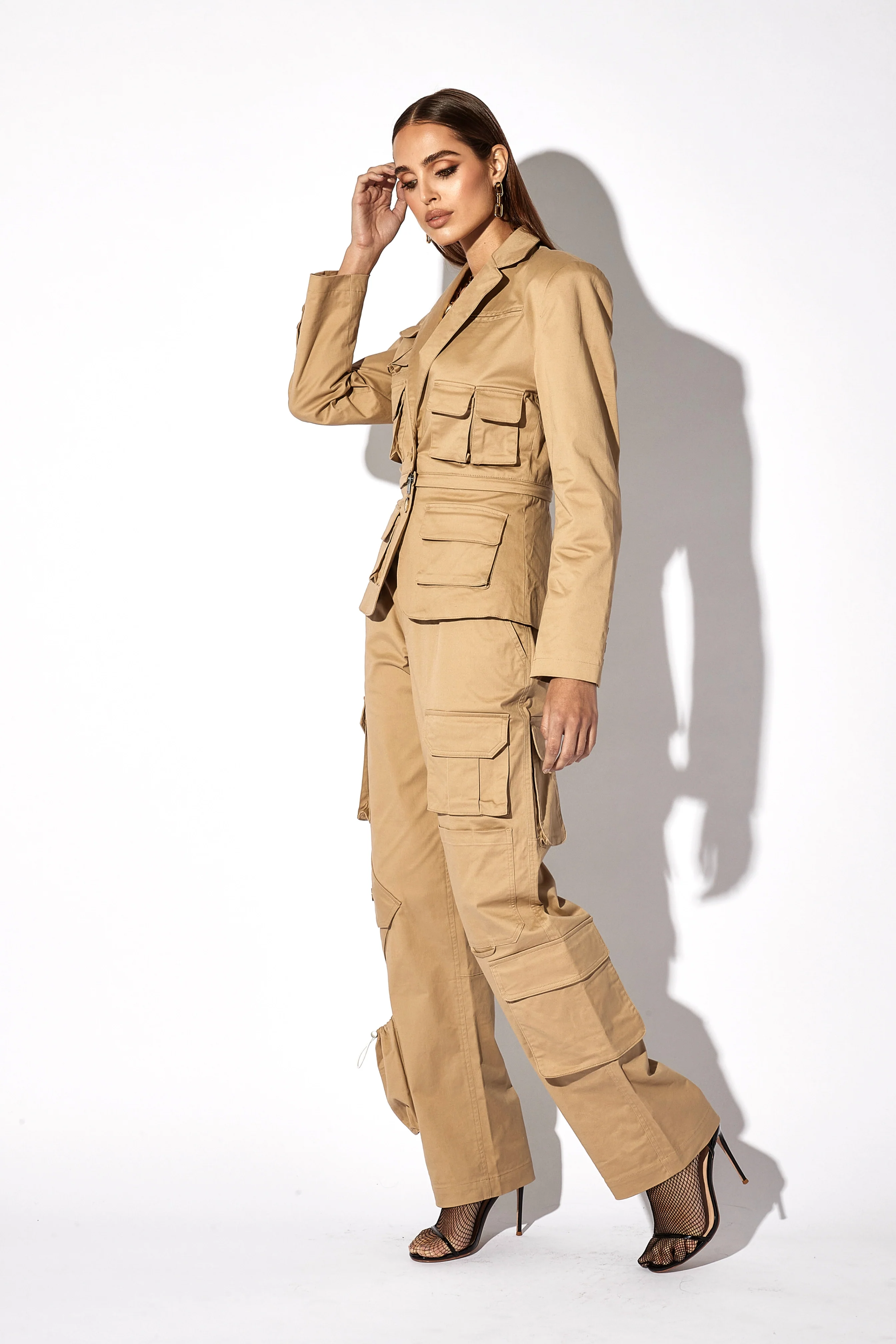 MULTI POCKET CARGO PANT | WHITE PEPPER - Image 3