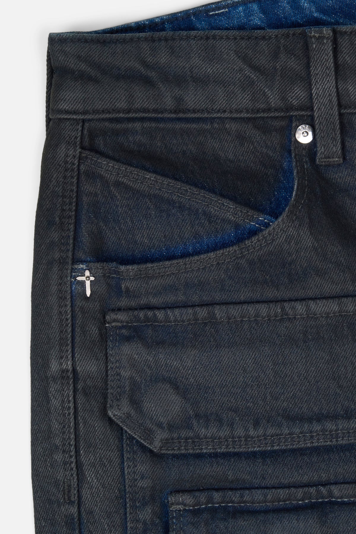 ROMAN CARGO JEAN | DARK BLUE WAXED - Image 4