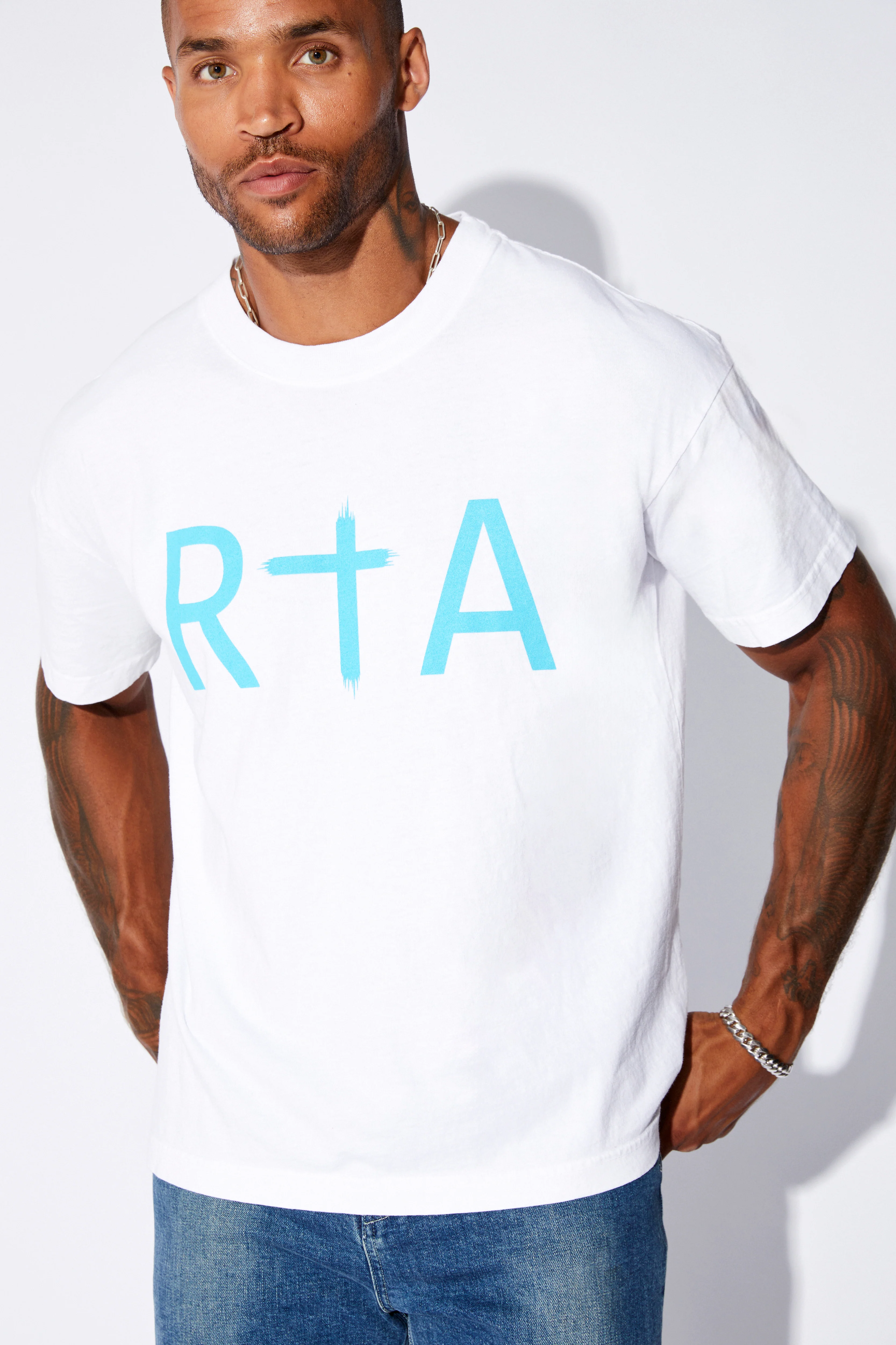 LIAM SHORT SLEEVE TEE | BLUE FRONT LOGO - Image 3