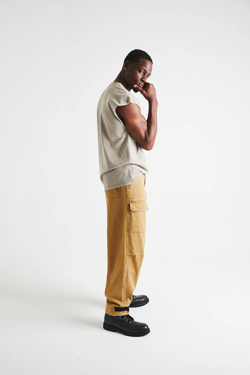 TERRY MUSCLE TEE | SAND WESTERN - Image 3