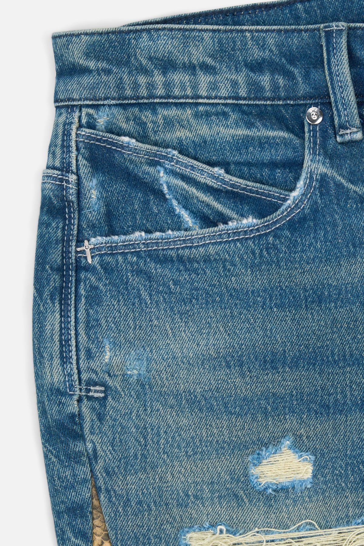 ZED STRAIGHT LEG JEAN | BLUE SNAKE PANELS - Image 5